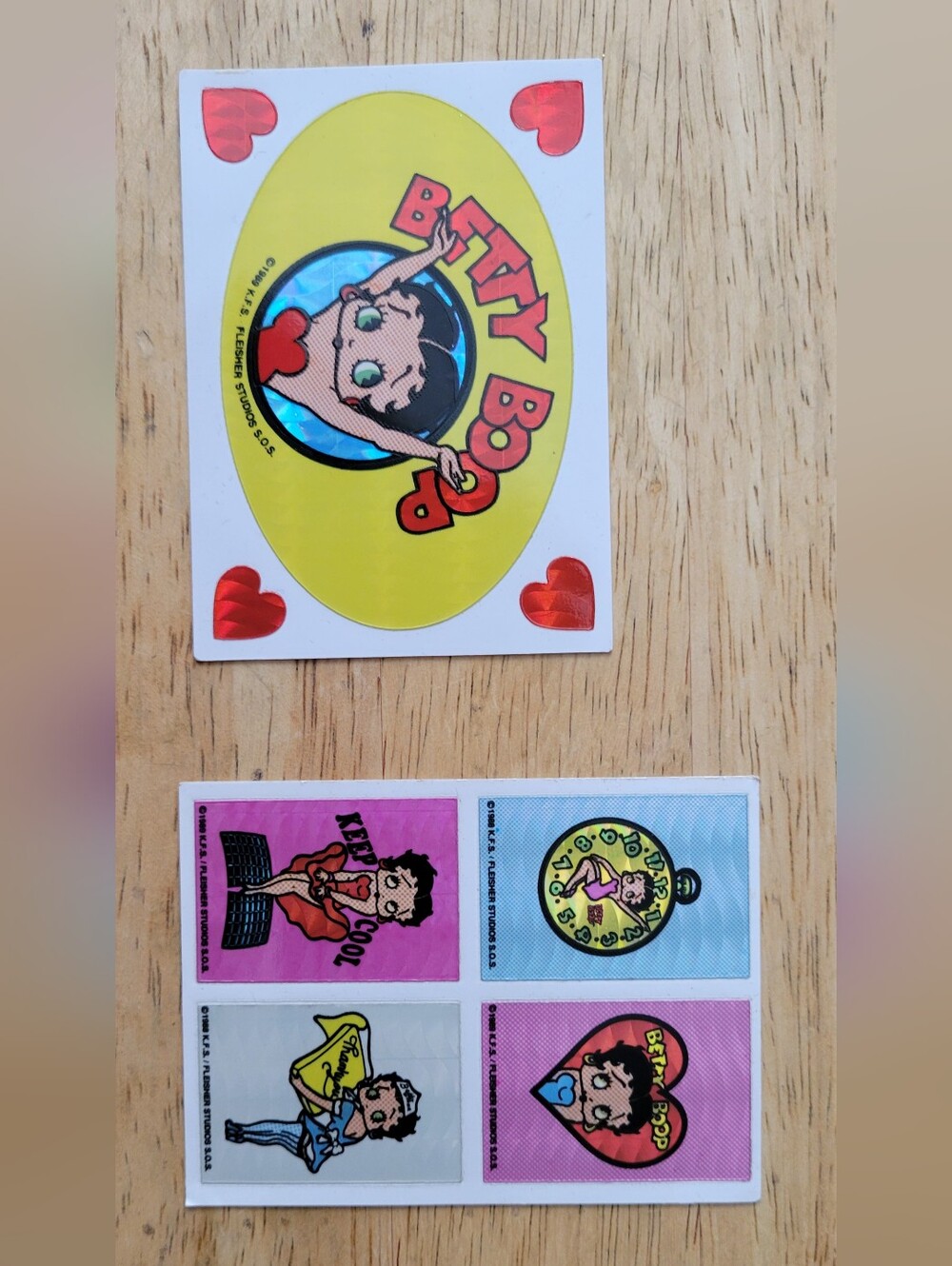 RARE Vintage 1988 SET OF 4 KFS Betty Boop Prism Vending Machine Stickers